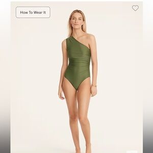 J Crew Ruched One Shoulder Swimsuit